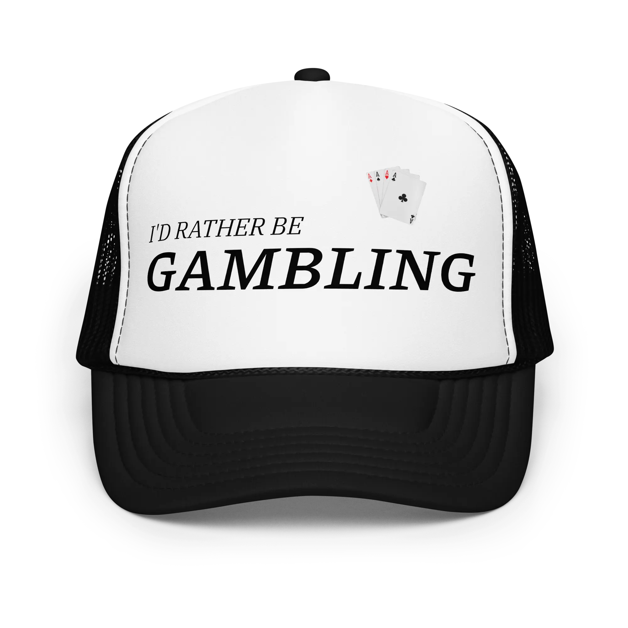 I'd Rather Be Gambling Hat, Boyfriend Hat, Adjustable Trucker Cap, Personalized Cap