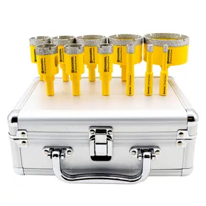 HIGHDRIL 6/8/10/20/25/28/32/35/45/50/65mm Diamond Core Drill Bits Kit with Triangle Shank for Porcelain Tile Ceramic Marble Brick Concrete Vacuum Brazed Hole Saw