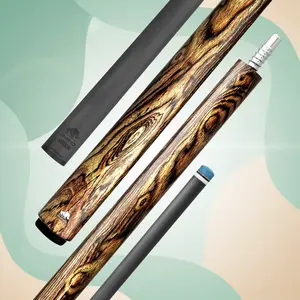 Rhino RETRO Bocote Wrapless Pool Cue – Carbon Fiber Shaft, Carbon Composite Bocote-Style Butt, 12.5mm Time Crystal Tip, Pro Taper, 3/8-8 Stainless Joint