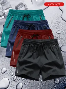 Men's Quick-Dry shorts  Pockets  Ice Cool Instant Cooling Fabric, Elastic Waistband, Drawstring, Perfect for Beach & Outdoor Activities  Active Swimwear | Quickdry Trunks