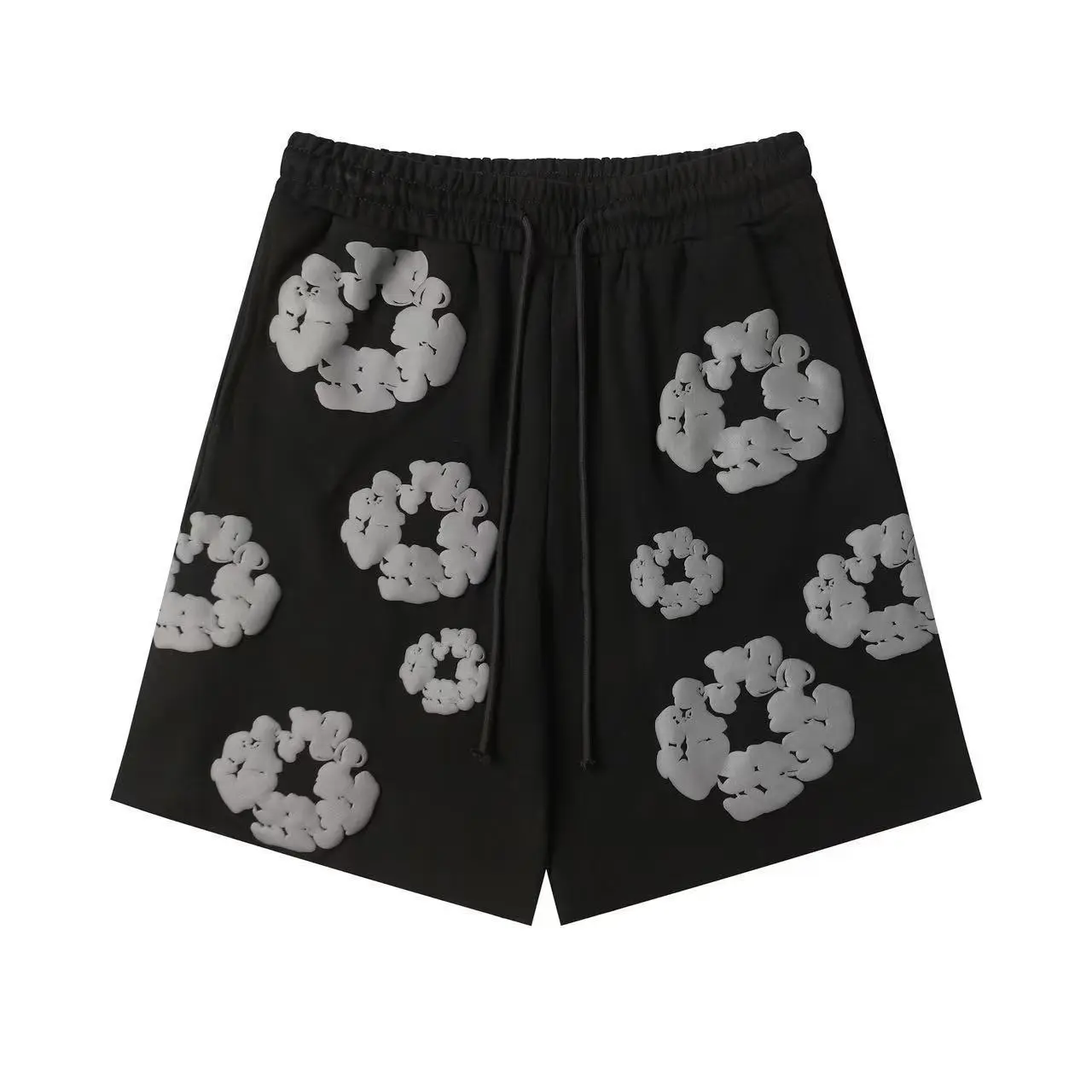 Foam black shorts��Grey flower wreath��