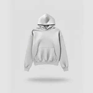 ECHO Grey Hoodie - Cotton Fabric Casual Sweatshirt with Hood, Button Front, and Casual Style for Men Fleece Menswear