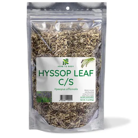 Herb To Body Hyssop Leaf C/S (Cut & Sifted) Halal Herbal Supplement - 4 oz, 1 lb, Europe-Sourced, Minty Profile, Wellness Tea Beverage, Storage-Friendly, Adult Wellness Support