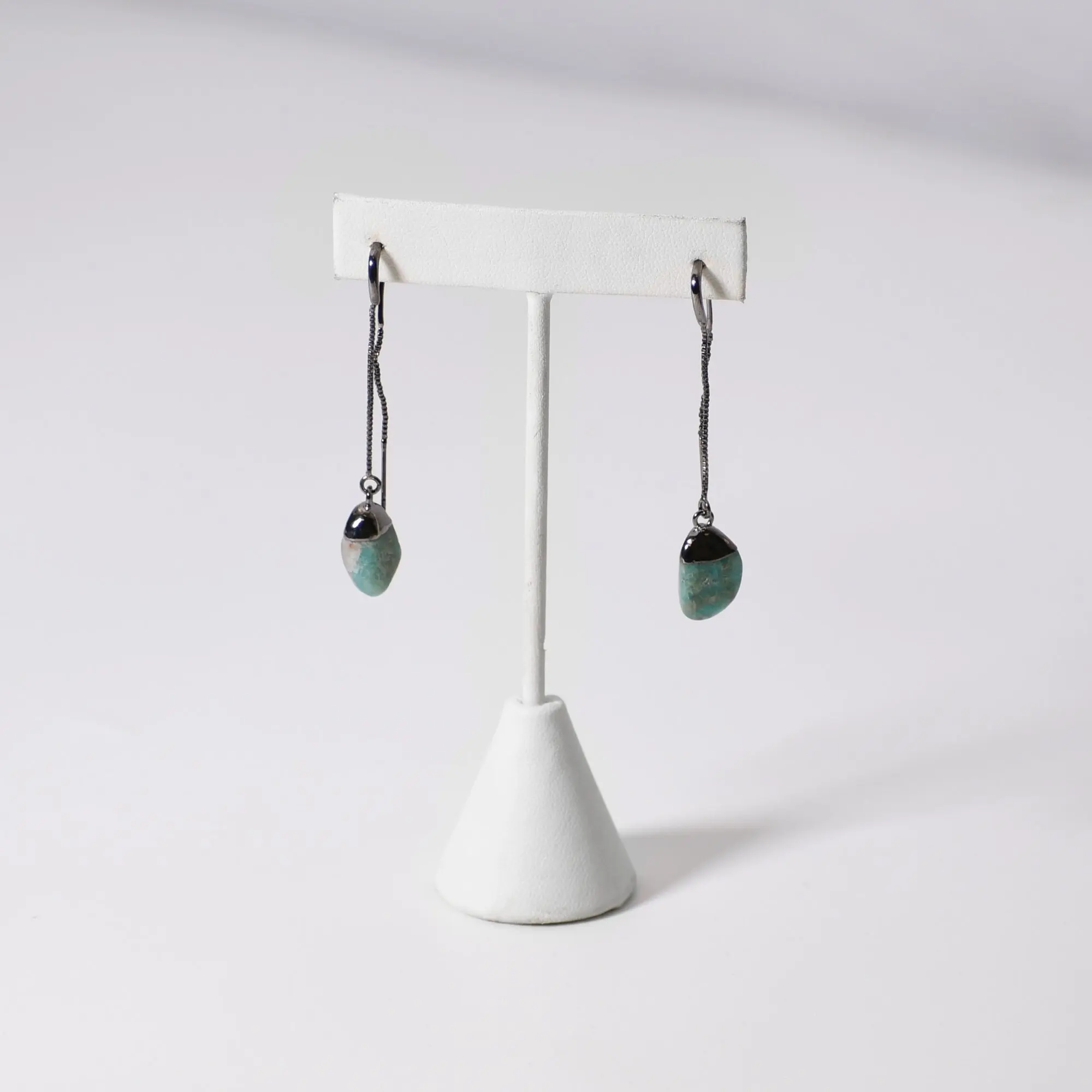 Long Tumbled Amazonite Earrings