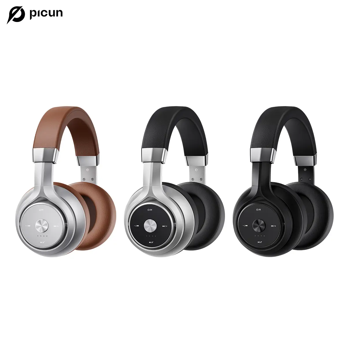 Picun P28X Custom Dynamic Hybrid Dual Driver Over-Ear Folding Wireless Headphones - Bluetooth 5.3 Computer Headset, Anti-Entanglement Hands-Free Audio Device, 24H Playback, EQ Modes, Microphone, Soft Earpads, Wireless Earphones, Earbud for Travel, Gaming