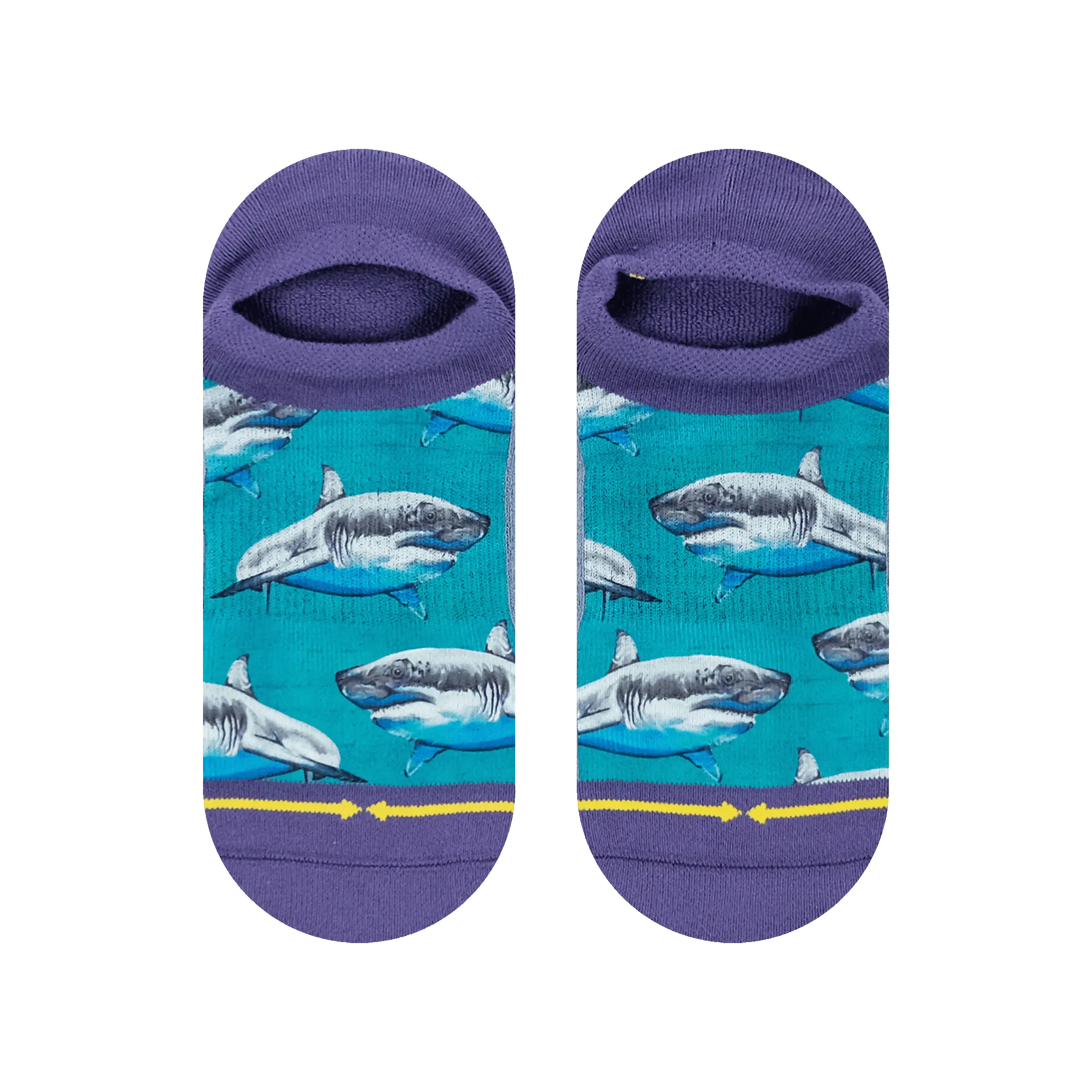 Great White Sharks No Show Socks With Art By Taylor Reinhold