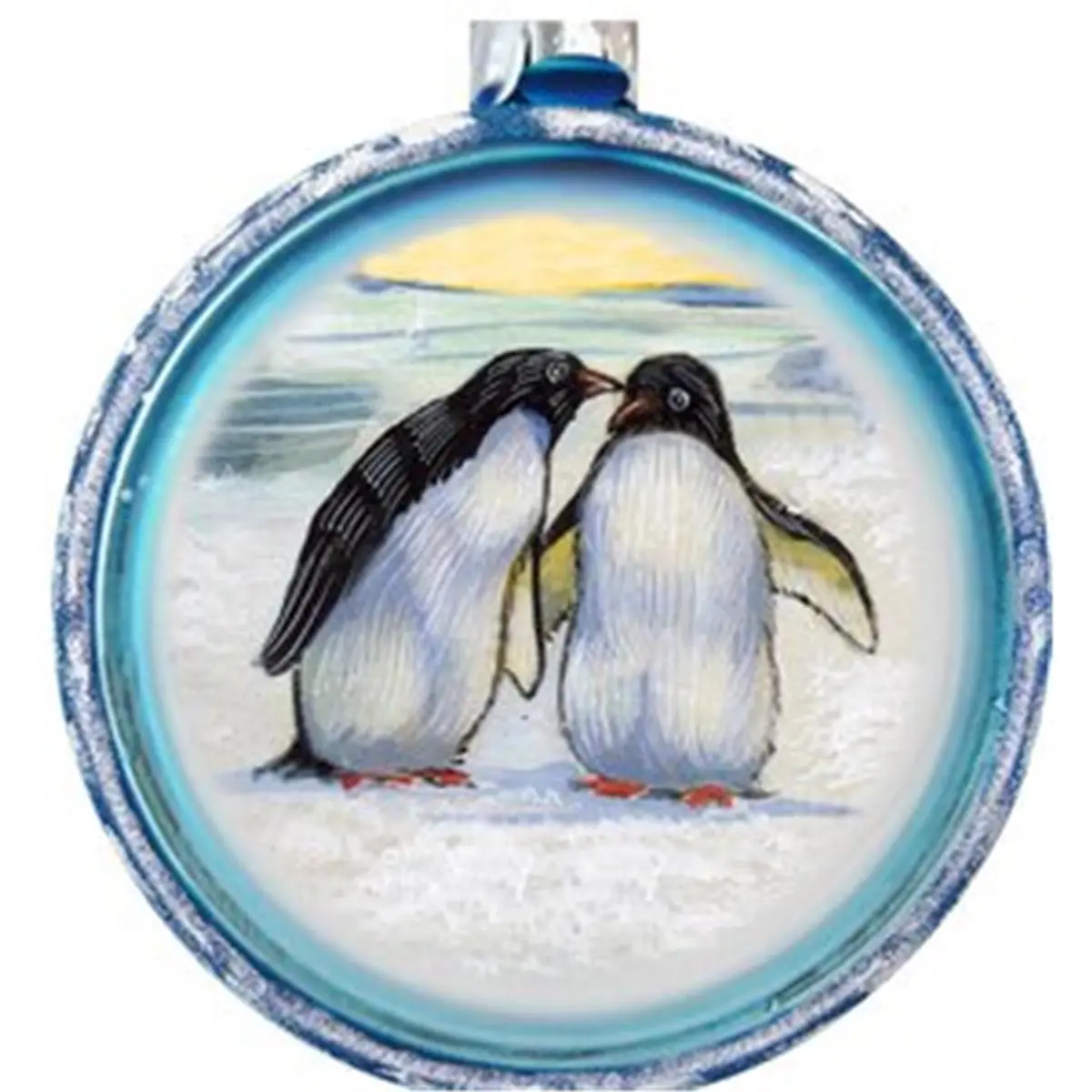 212 MAIN Penguins C-Ball Christmas Ornament - Traditional Satin Transparent Handmade Classic Hanging Home Ornament for Tree, Home Paint Projects, Festive Gift Decor, Handmade Ornament, Home Ornaments