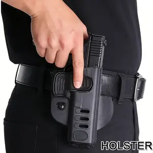 Tactical G17 Pistol Holster, GLCH Standard Right-Hand ABS Holster, Belt Accessories - Black, Suitable for G17/19/22/23, Team Competitive Gaming
