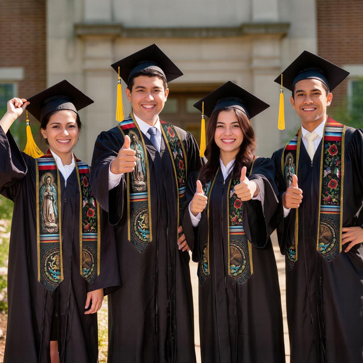 Mexico Graduation Stole 2026 – Mexican Graduation Sash, Class of 2026 V Shape National Country Flag Sash
