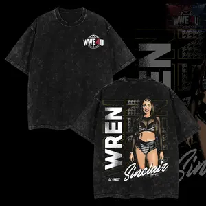 WWELife4U Wren Sinclair T-Shirt 100% Premium Cotton S-5XL American-Made Soft Relaxed Fit Pre-Washed Classic Look Menswear Oversized Clothes Top