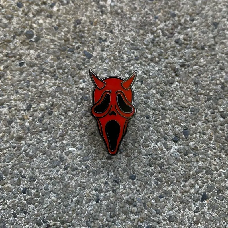 Ghostface pin for hats, backpacks , etc. Ghostface pin for hats, backpacks , etc.