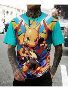 2026 animated Pok é mon Pikachu sport breathing fast drying adult men's shirt women's Y2k t-shirt 3D printed t-shirt