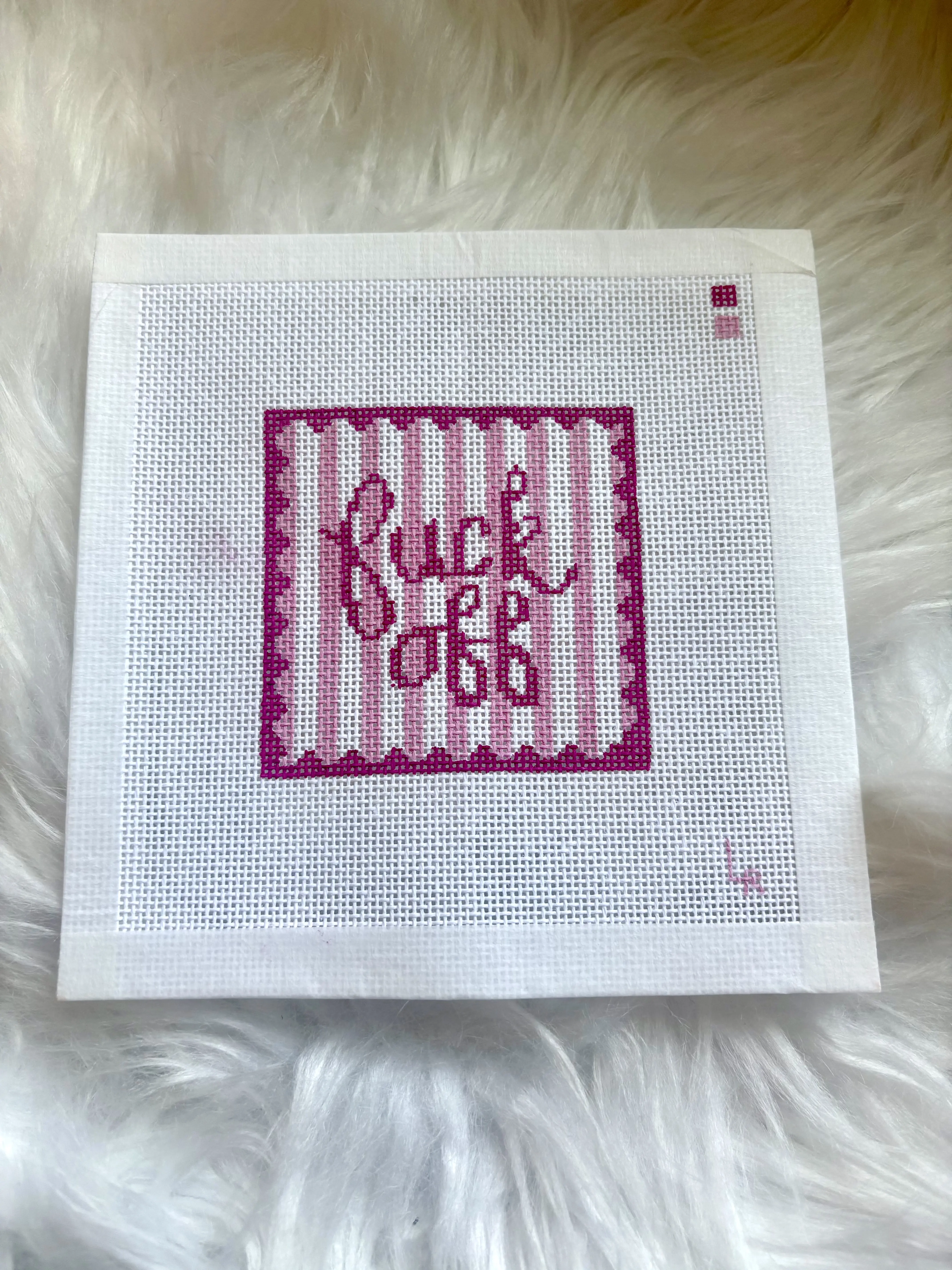Hand Painted Fuck Off Needlepoint Canvas, 18 Mesh 3x3 Inch