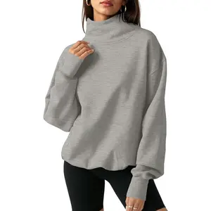 Women's Oversized Turtleneck Sweatshirt Long Sleeve Pullover Casual Tops