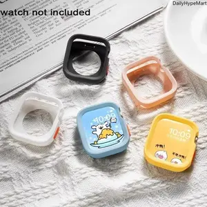 Cute Cartoon Silicone Apple Watch Case, Shockproof Protective Cover for 38-45mm Watches, Wearable Tech Accessories, Stylish Protection Accessories