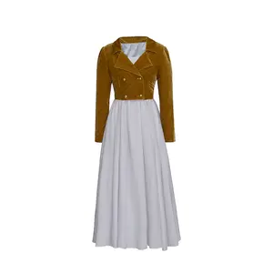 Brown Cosplay Costume Full Set from Movie 'The Outsider' - Long Coat & Dress Outfit for Halloween, Cosplay, and Theme Parties