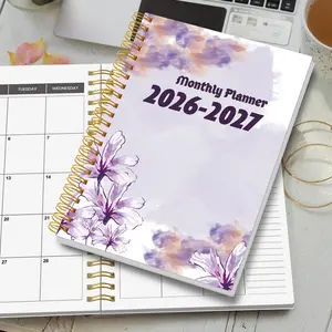 1pc 2026-2027 Weekly And Monthly Academic Year Planner Calendar Notebook, 2026 Jan - 2027 Dec, 5.7" X 8", A5 Monthly Planner Notebook With Notes Waterproof Cover, Personal Organizer, Office Stationery Supplies, Office & School Supplies