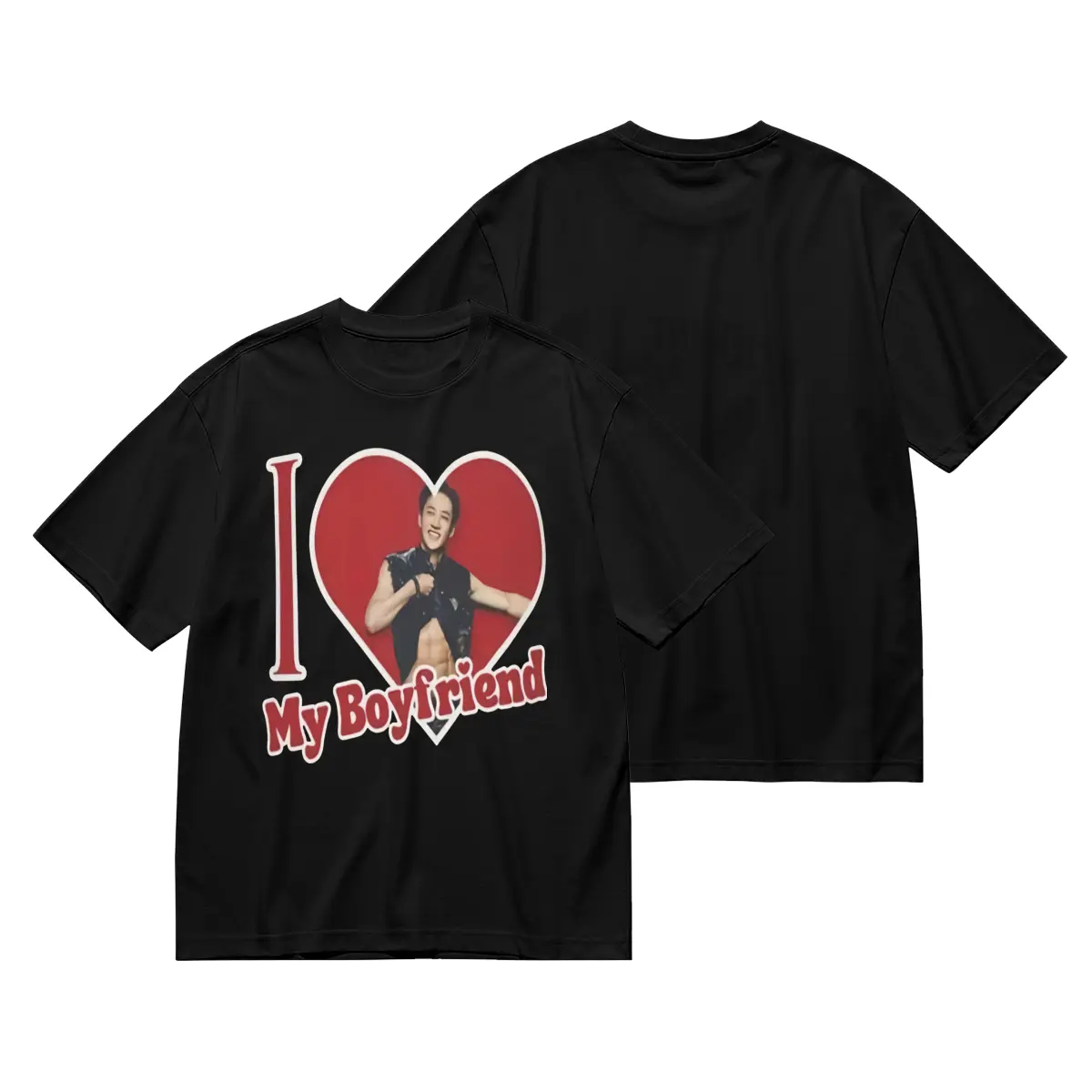 I Love My Boyfriend Bangchan Y2K Style T-Shirt, 100% Cotton Basic Short Sleeve Summer Top, Oversized Plus Sizes Up To 6Xl Available