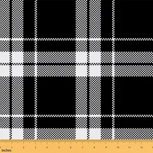 Plaid Upholstery Fabric,Vintage Buffalo Check Plaid Outdoor Fabric by The Yard,Farmhouse Gird Geometric Fabric for Upholstery and Home DIY Projects