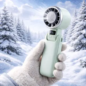 Mini Portable Handheld Fan with Cooling Plate, 5 Speed Turbo Airflow, 13500 RPM Brushless Motor, USB C Rechargeable Battery Fan with Digital Display, Foldable Personal Fan for Travel, Office, Outdoor, Hot Flashes, Makeup and Lash Protection