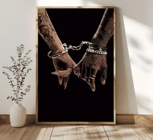 Black Couple Holding Hands Wall Art, Black Couple Art, Black Love Art, Product without frame Decor Gift
