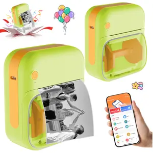 Portable Bluetooth Sticker Printer, Ink-Free Mini Printer for DIY Craft, Christmas Birthday Halloween Thanksgiving Gift Idea for Kids Adults, Home Office Crafting Surprise