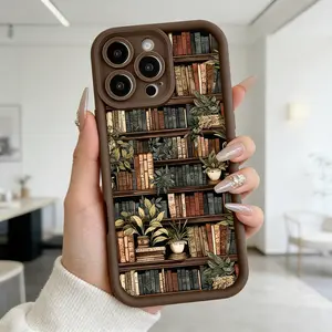 Softcase for iPhone17/16/15/14/13/12/11promax/x/xs/xr/xsmax CaseRetro bookshelf Anti-Fall Shockproof Protective Slim Cover