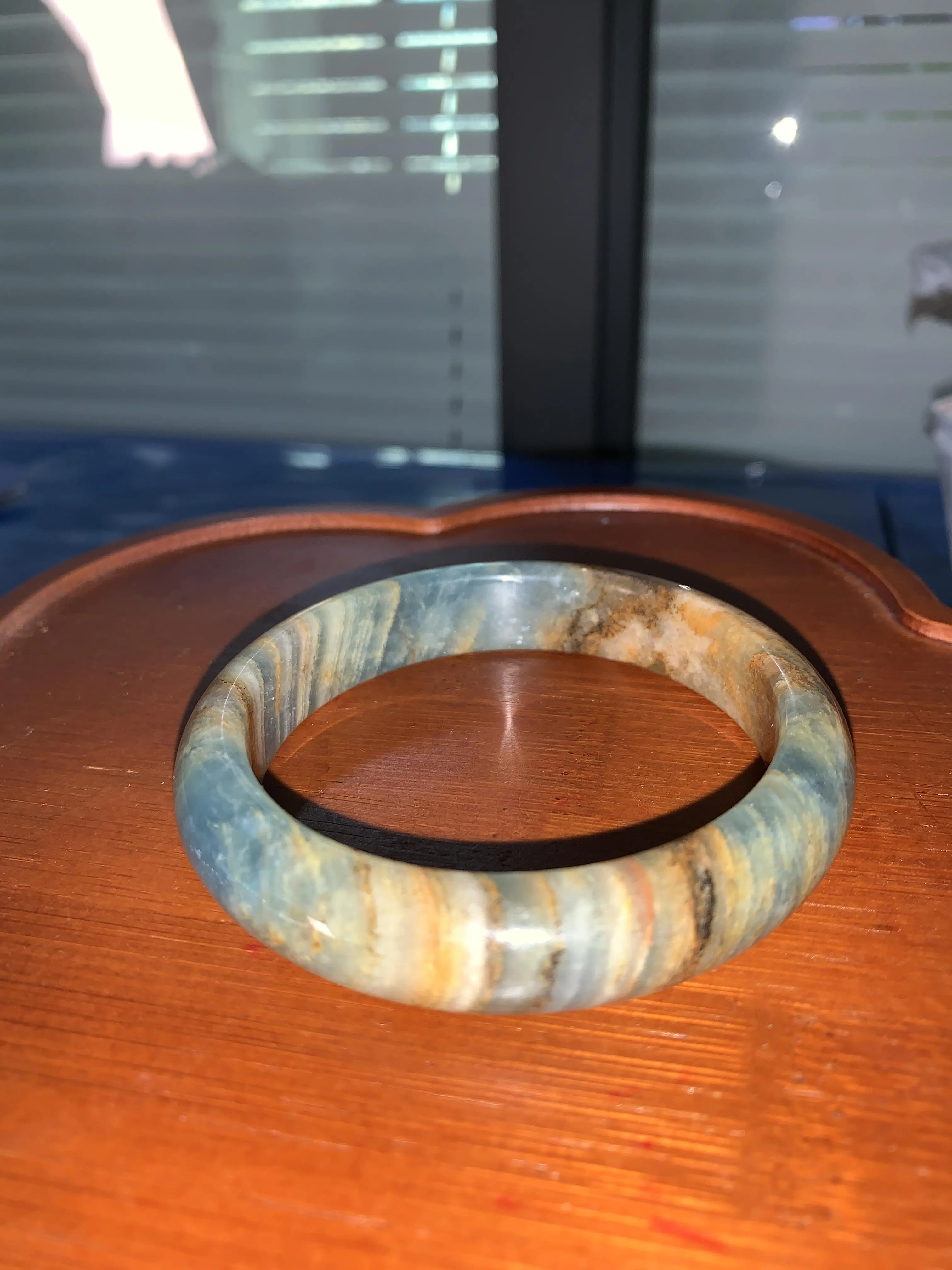 Contact customer service about the size of the blue agate bracelet.