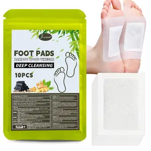 10 foot patches, natural bamboo wood vinegar ginger powder foot care pads, better for use after foot bath