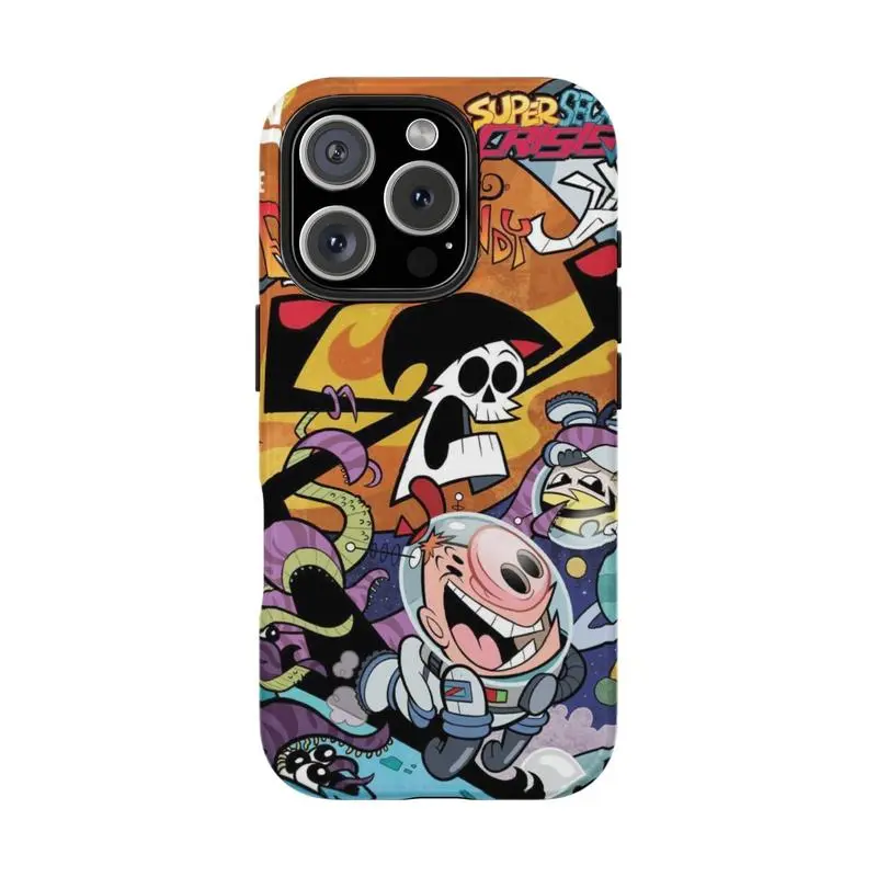 The Grim Adventures of Billy & Mandy Themed Phone Case Premium Matte Texture, Protection, Shockproof, Anti-Drop, Anti-Fingerprint For IPhone 17-12, Pro Max, Pro Plus, and Samsung S25-22 Protection Safety