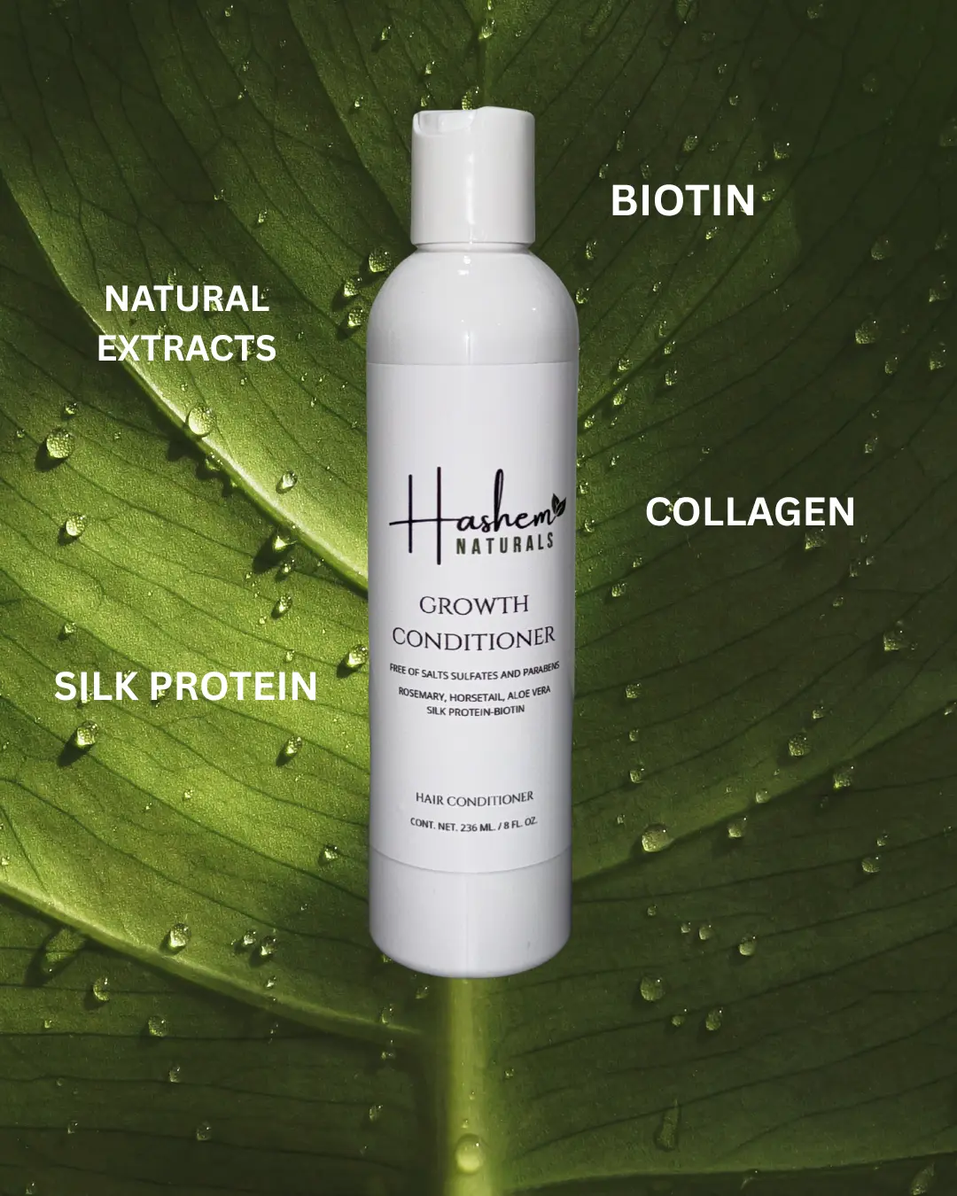 NATURAL CONDITIONER  NATURAL EXTRACTS-BIOTIN-COLLAGEN-SILK PROTEIN
