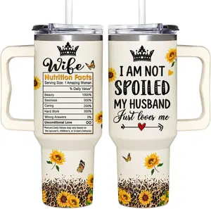 Mothers Day Gifts For Wife, Her - Gifts For Wife - Tumbler with Handle 40oz - Drinkware 40oz Tumbler Bottled Mug Portable