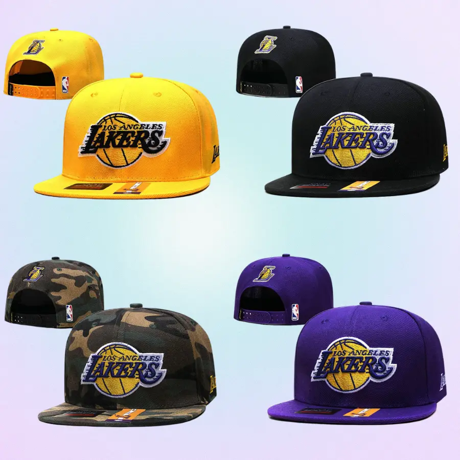 LA Lakers Snapback Hat NBA Basketball Flat/Curve Brim Cap Embroidered Logo Adjustable Hip Hop Streetwear Hat Urban Fashion USA 2026, Retro Vintage Sport Look, TikTok Trend