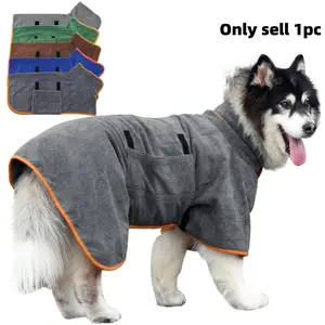 Pet Fast Drying Absorbent Towel, Dog Bathrobe, Durable Soft Pet Grooming Accessory, Ultra-Absorbent Dog Robe, Microfiber Dry Coat, 5 Colors Available