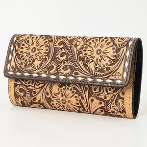 American Darling Wallet Hand Tooled Genuine Leather Western Women Bag | Wristlet Travel
