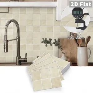 10 pieces self-adhesive peel and stick kitchen backsplash faux tiles, bathroom self-adhesive wall tiles, suitable for kitchen, bathroom, wall tiles - 23 cm x 17 cm