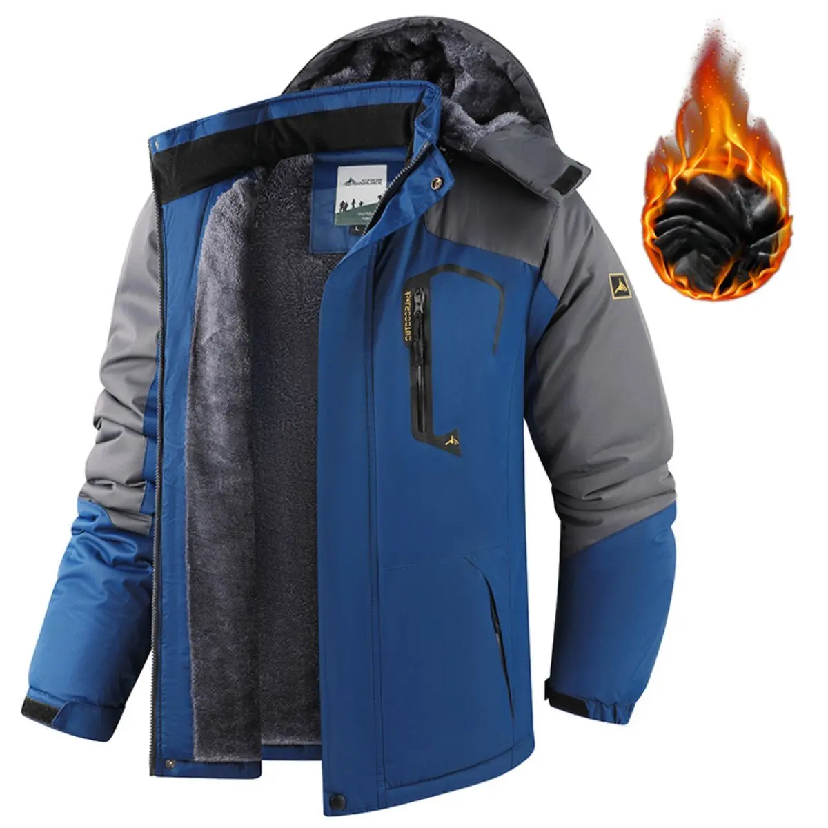 Men's Hooded Thick Thermal Lined Softshell Jacket, Winter Outdoor Sports Outerwear for Fishing and Mountaineering, Fleece Warm Coats, Men Outerwear, Fashion Jacket Men, Men Hoodie, Casual Jacket, Men Apparel