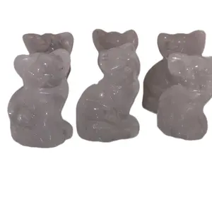 Cat - Mini Carvings Natural Stone Crystal Kitten Kitty