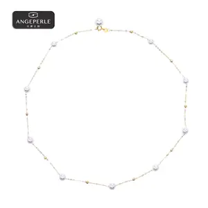 ANGEPERLE Akoya Saltwater Pearl "Starry Night" Necklace 5-6/7-8mm TSJ596