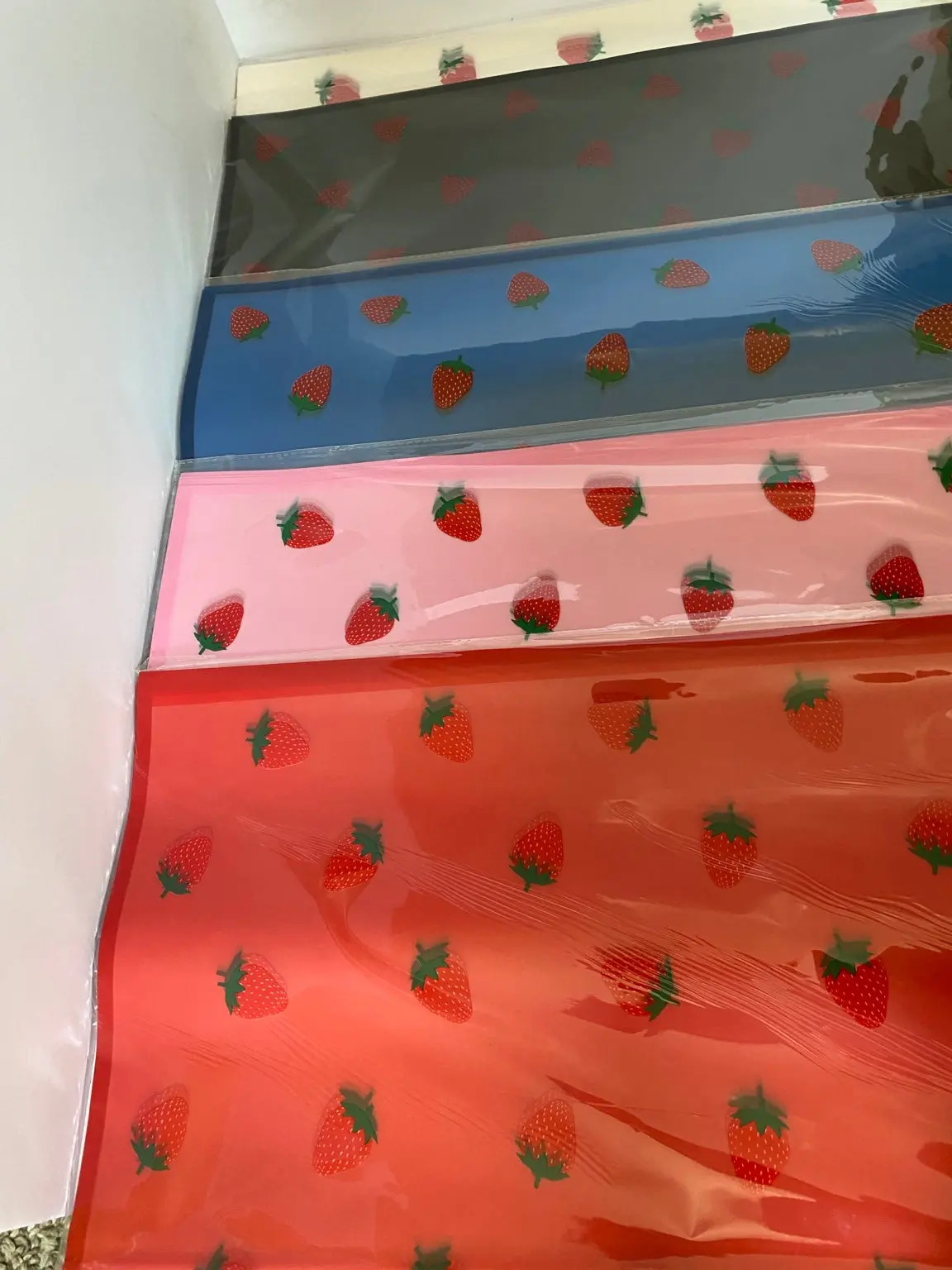Korean Strawberry Floral Wrapping Paper – 20 Sheets
