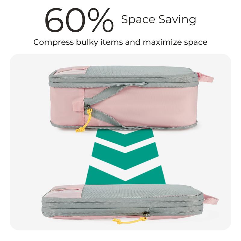BAGSMART Compression Packing Cubes for Suitcases - 6 Set Travel Organizer Polyester Cubes for Luggage Organization TikTokShopHolidayHaul