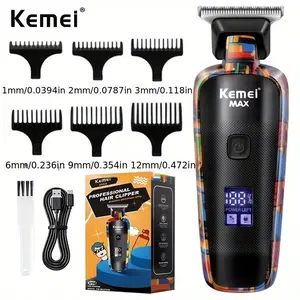 Km-Max5090 Multifunctional Electric Hair Clipper, USB Rechargeable Trimmer, Lithium Ion Battery, 5w Power Consumption, Magnetic Field 0-49 Nt