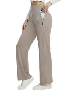 baleaf 30" Women's Wide Leg Dress Pants with Pockets High Waist Stretch Casual Work Travel Sweatpants Yoga