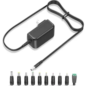 32V 1A 0.5A Cord 32.0V 1.0A 0.5A Charger AC Adapter 32W Switching Supply DC 32V 1000mA 800mA 500mA Regulated Cord with 10 Interchangeable Jacks Plug