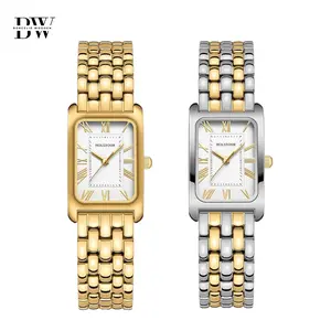 Watches for Women – Elegant Roman Dial Rectangular Gold Watch with Waterproof Stainless Steel Bracelet, Scratch-Resistant Glass, Reliable Quartz Movement, Adjustable Strap, Lightweight Design – Perfect Gift for Mother's Day