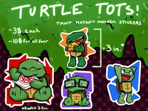 Turtle Tot Baby Turtle Stickers -- 3inch Stickers