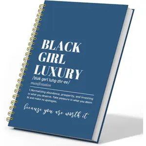 Black Girl Woman Journal, Inspirational Notebooks for Black Girls Women,   Gifts for Women, Black Girl Magic Gifts, Black Girl Luxury Spiral Notebook (Blue)