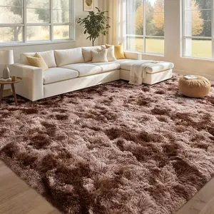 1PC Tie-Dye Shaggy Area Rug Ultra Soft Fluffy Faux Fur Plush Floor Mat Non-Slip Backing Thick Pile Shaggy Carpet Modern Accent Rug for Bedroom Living Room Nursery Dorm Home Decor Cozy Indoor Floor Rug in Multiple Colors Home Decor Essentials.Area rug