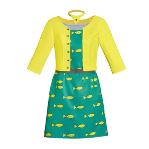 Bojack Horseman Mrs Costume Fish Digital Printing Dress Yellow Coat Costume