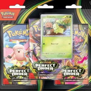 RIPPED Perfect Order 3 Pack Blister - Mega Evolution Trading Card Game with 10 Additional Game Cards